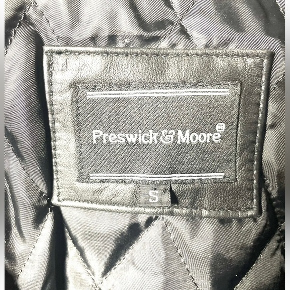 Preswick & Moore Black 100% Leather Zip Up Jacket Size S Unisex - Picture 3 of 5